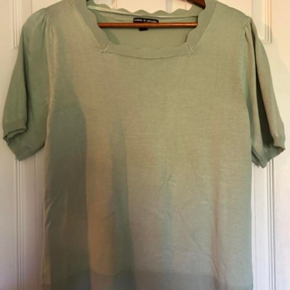 Cable-gauge Women's Green Blouse